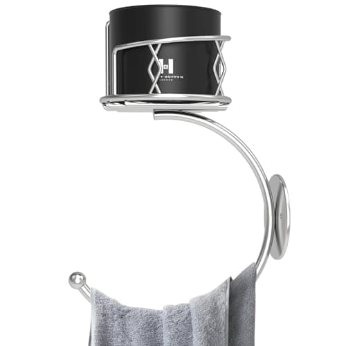 Simple Silver Hand Towel Holder for Bathroom Wall, Metal Sturdy Wall-Mounted Towel Hook with Candle Holder for Vase and Bottled, Hand Towel Racks/Hanger for Bathroom Decor and Kitchen - Image 1