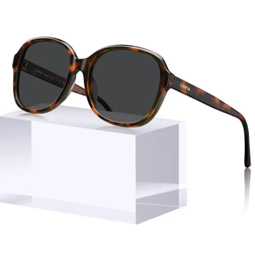 CARFIA Retro Large Acetate Polarized Sunglasses for Women UV Protection