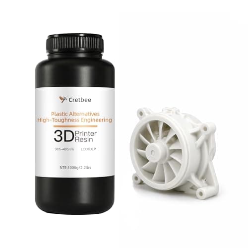Cretbee ABS-Like 3D Printer Resin, 1kg High Toughness Heat-Curable Resin, Non-Brittle Engineering Resin for Functional Parts, 405nm UV-Curing LCD/DLP/MSLA 3D Printing Liquid - White, 1000g - Image 1