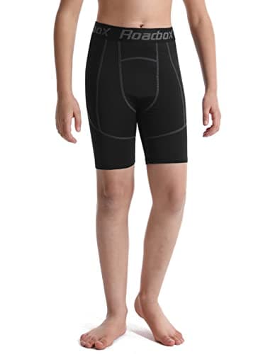 Roadbox Youth Boys Compression Shorts - Spandex Athletic Performance Underwear, Kids Running Base Layer for Football Baseball - Thumbnail 2