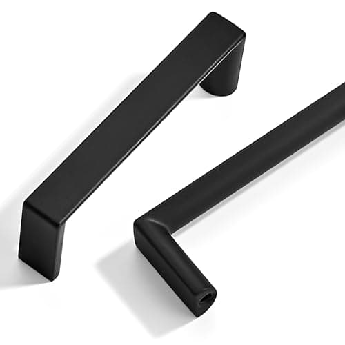 Synkylux 10 Pack Matte Black Cabinet Pulls 3inch(76mm) Hole Center Kitchen Cabient Hardware Gold Cabinet Handles Drawer Pulls,Cabinet Pulls,Cupboards, Dressers and Square Solid Metal Hardware - Image 1