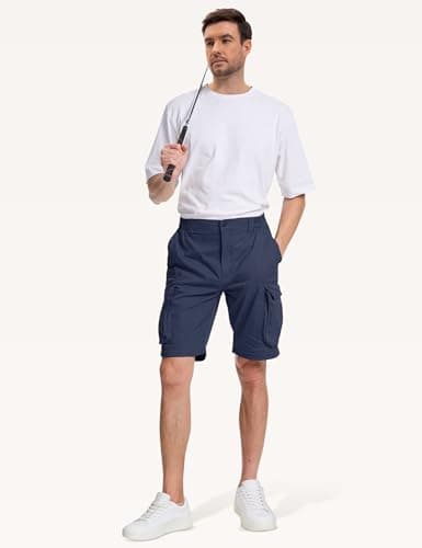 AOHIKE Cargo Pants Men Lightweight - Zip Off Convertible Cargo Pants for Men Fishing Safari, Navy Blue - Thumbnail 3