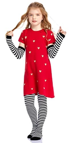 Bienvenu Rainbow Arm Warmer Fingerless Gloves Thigh Socks Set,Black - Image 1