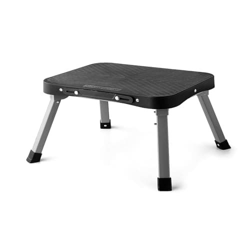 STOODER 9" Folding Step Stool, Non-Slip 16x12 Large Platform, Portable Compact Sturdy Step Stool for Kids Adults Seniors at Indoor Outdoor, Durable Steel Frame, 300 lbs Capacity, Black - Image 1