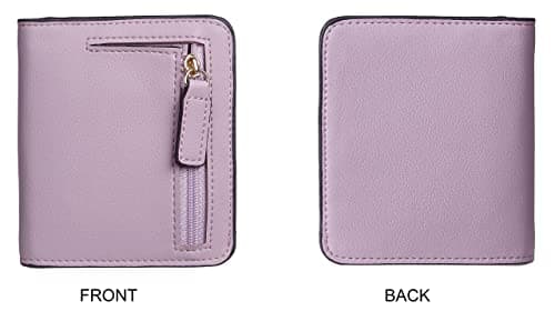 Gostwo Slim Wallet for Women, Credit Card Holder Small Wallet, RFID Blocking Wallet, Compact Bifold Luxury Genuine Leather Pocket Passport Wallet Ladies Girls Mini Purse Travel with ID Window, Purple - Thumbnail 5