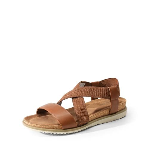 DREAM PAIRS Women's Comfortable Low Wedge Sandals, Open Toe Slip On Strappy Flat Sandals Light-weight Summer Shoes - Image 1