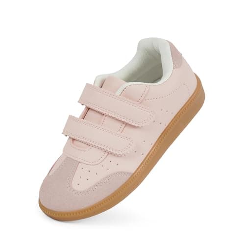 QIY Pink Girls Sneakers Toddler Kids Walking Sneakers Shoes Soft Tennis Sports Girl Shoes with Dual Hook and Loops - Image 1