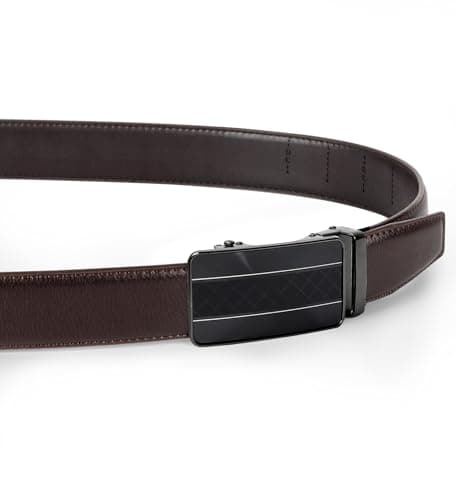 Truyis Leather Ratchet Belts For Men 2 Pack,Slide Ratcheting Belt,Adjustable Click Dress Belt - Thumbnail 4