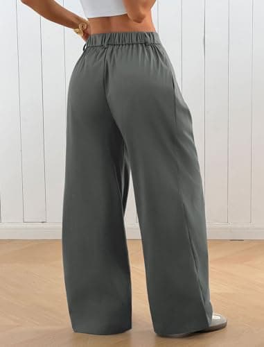 ZAFUL Parachute Pants Woman Casual Baggy Pants Zipper Vintage Hippie Y2K Wide Leg Sweatpants with Pockets Streetwear Women Grey S - Thumbnail 2
