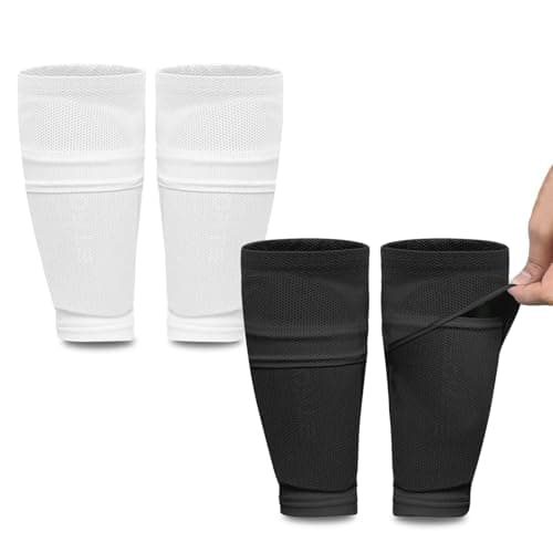 ATHCISE 2 Pairs Kids Youth Soccer Shin Guard Sleeves with Optimized Insert Pocket, Shin Pad Compression Sleeves for 3-15 Years Old Boys Girls Child Teens for Soccer Sport - Image 1