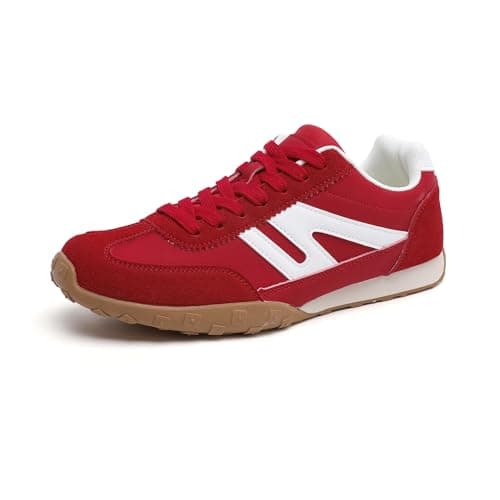 Foiola Womens Sneakers Comfortable Lace up Tennis Shoes Casual Business Walking Shoes Slip on Women's Fashion Sneakers Red - Thumbnail 4