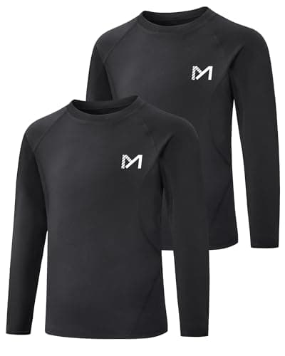 MEETYOO Youth Boys Compression Thermal Shirt Long Sleeve Fleece Undershirt Football Baseball Soccer Base Layer Top for Ski - Image 1