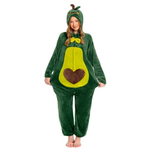 OLAOLA Adult Unisex Onesie, Flannel Avocado Pajamas, One Piece Sleepwear Cosplay Party Costume - Image 1