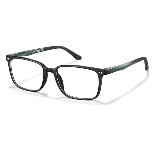 EYEREZI Reading Glasses for Men Square Lightweight TR90 Frame mens Accessories Computer Anti Blue Light Blocking Readers with Spring Hinge,2.75x Black