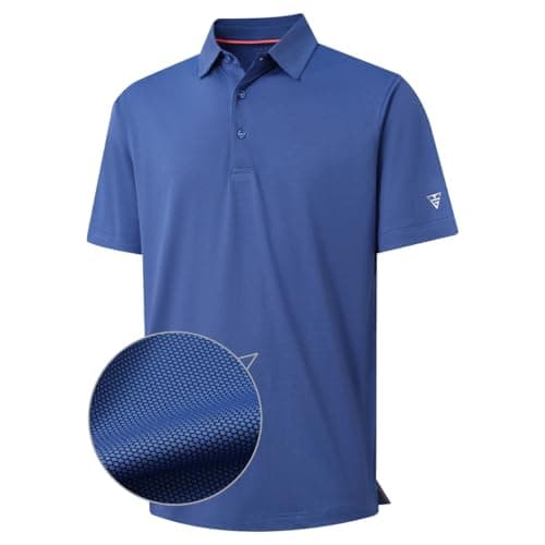 M MAELREG Mens Polo Shirts Short Sleeve Dry Fit Moisture Wicking Jacquard Performance Sport Golf Shirts for Men - Image 1