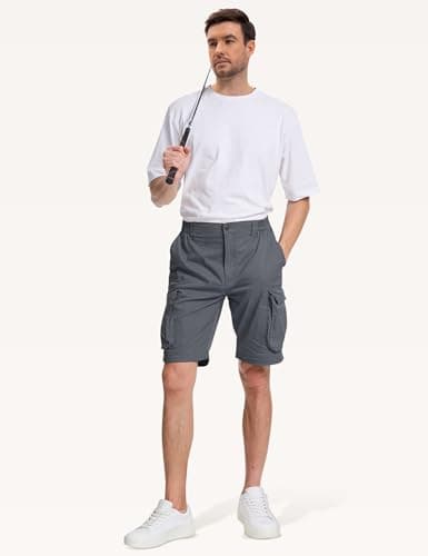 AOHIKE Lightweight Hiking Pants Men - Zip Off Convertible Cargo Pants Men for Fishing Travel Safari, Grey - Thumbnail 3