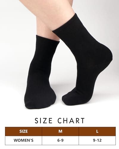 Amutost Black Socks for Women – Non-Slip Heel, Breathable & Moisture-Wicking,5-Pack Anti-Slip for Workouts,Casual,Durable Washable Design - Thumbnail 5