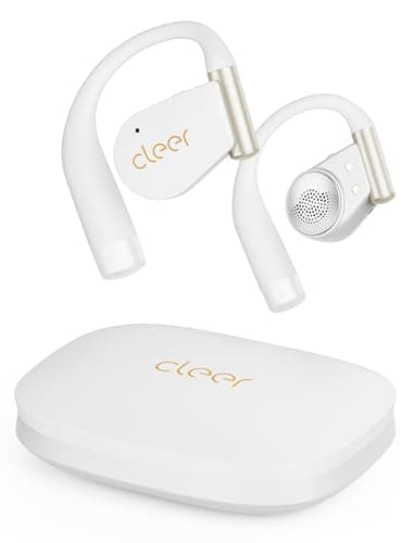 Cleer ARC 4 Plus Open Ear Earbuds,True Wireless Bluetooth Earphones with Dolby Audio and Head Tracking, Earhook Earbuds with 34H Playtime, IPX7 Waterproof Sports Headphones for Workout, EQ, White