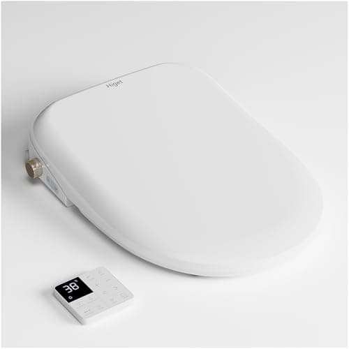 Heated Toilet Seat With Bidet, Electric Bidet Toilet Seat With Warm Air Dryer, Self Cleaning Nozzle, Warm Water Wash, Soft Close, LED Night Light, Wireless Remote Control, Easy Installation Elongated - Image 1
