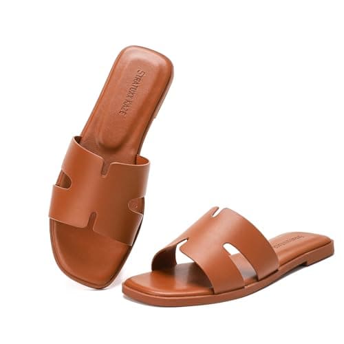 Stratuxx Kaze Open Toe Flat Dress Sandals Womens Slide Comfortable Summer Cute Beach Sandals for Women 2026
