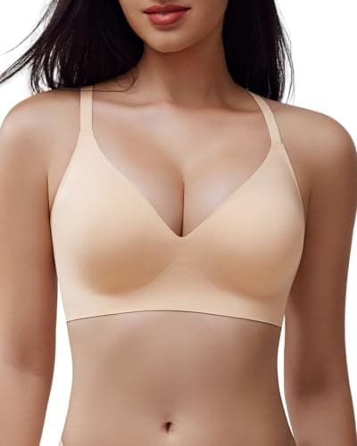 LIIJOO Seamless Wireless Push Up Bra for Women, No Underwire Full Coverage Bralette, Comfortable Everyday T-Shirt Bra with Soft Padding and Lift Support（Nude, XL Size） - Image 1