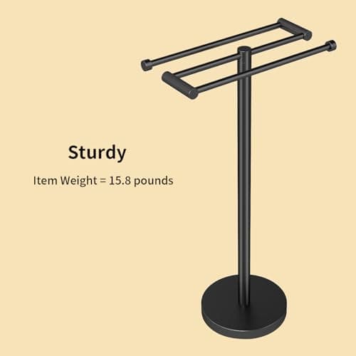 YUMORE Freestanding Towel Rack Floor Tall Bath Towel Holder, Big Modern Towel Drying Holder Stand - Thumbnail 5