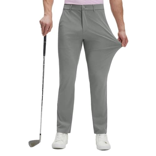 M MAELREG Men's Golf Pants 30"/32"/34" Stretch Dress Pants Lightweight Breathable Quick Dry Slacks Trousers Pockets Iron Gray - Thumbnail 2