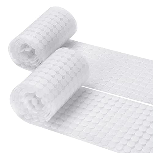Self Adhesive Dots, Strong Adhesive 2200pcs(1100Pairs) 0.39" Diameter White Dots,Sticky Back Nylon with Waterproof Glue Tapes 10mm for School Classroom Office Home