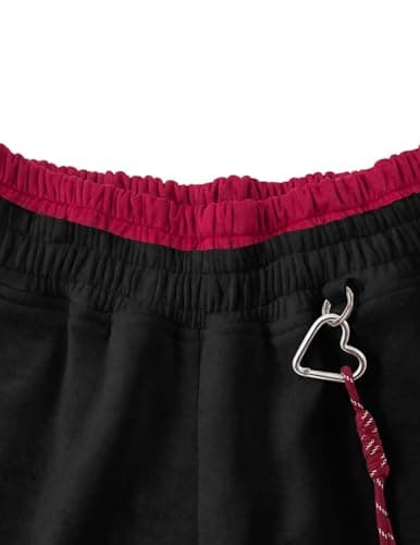 Aelfric Eden Stripes Baggy Barrel Sweatpants Elastic Double Waist Wide Leg Pants Women Men Casual Y2K Unisex Lounge Trouser Black Red XS - Thumbnail 4