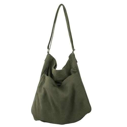 GEMIU Hobo Bags for Women Large Canvas Crossbody Tote Bag with Zipper Green - Image 1