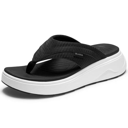 Vilanva Women's platform flip-flops Black Size 9 - Image 1