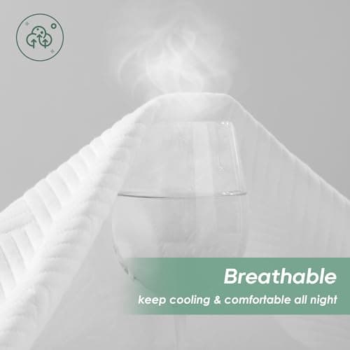 Cozymaker Queen Size 100% Waterproof Mattress Protector, Mattress Pad Cover Fitted 8"-21" Deep Pocket, 3D Air Fabric Soft Breathable Cooling Bed Cover Noiseless Washable, White-Fence - Thumbnail 5