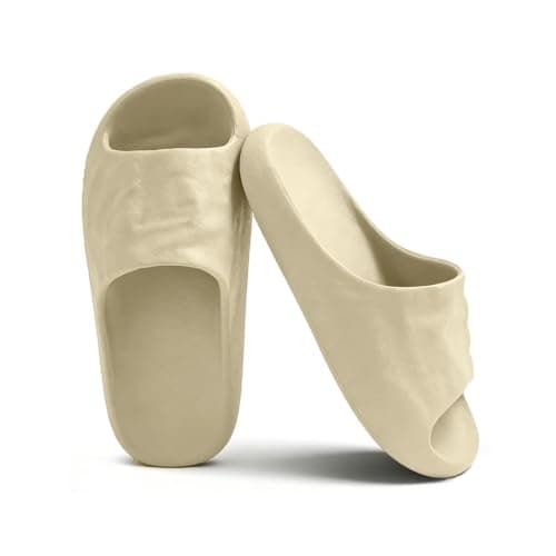 PXPUIQ Summer Cloud Slides for Women Men, Stylish Textured Upper Sandals, Soft Supportive Footbed Slippers Indoor Outdoor - Image 1