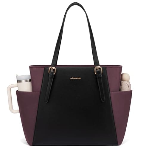 LOVEVOOK Laptop Tote Bag for Women,Leather Work Computer Briefcase Bag