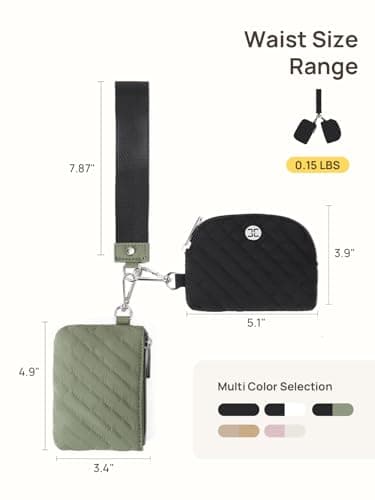 Telena Mini Zip Around Wristlet Wallets for Women Coin Purse Keychain Dual Pouch Wallet Green Black - Thumbnail 6