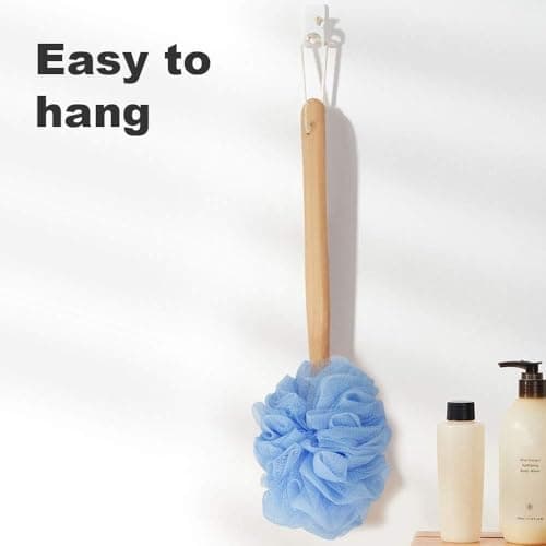 RASDDER Back Scrubber for Shower & Body, Long Handle Bath Brush with Loofah Sponge, Exfoliating Shower Brush for Men and Women - Thumbnail 6