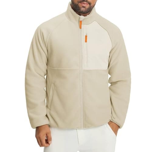 M MAELREG Mens Fleece Jacket Lightweight Soft Shell Warm Golf Jackets Winter Outdoor Tactical Hiking Casual Coat