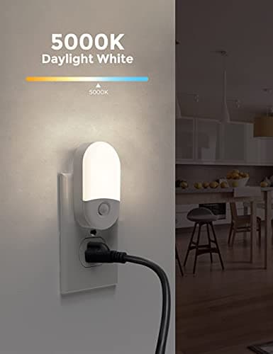 L LOHAS LED Motion Sensor Night Light, [2 Pack] Motion Activated Night Light, Daylight White, Adjustable Brightness, Motion Sensor Light Indoor Plug in for Nursery, Kids, Bedroom, Bathroom Nightlight - Thumbnail 2