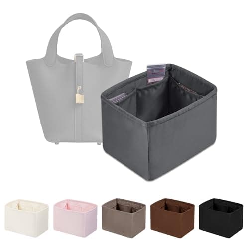 KINGS IN BAG Satin Purse Organizer for Picotin 18, Gris meyer