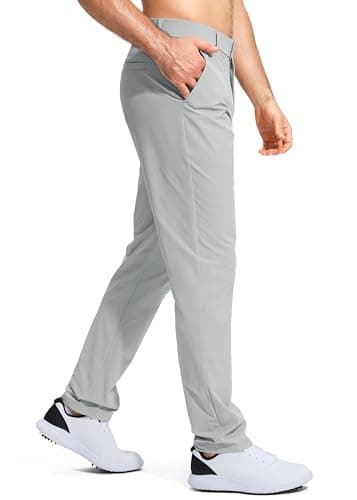 Pudolla Golf Pants for Men Stretch Dress Pants Mens Work Pants 34 Lightweight Quick Dry Casual Slacks Trousers with Pockets(Bright Gray 32Wx34L) - Thumbnail 5