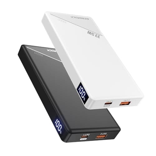 GENSROCK 2 Pack Portable Charger Power Bank 10000mAh, PD 22.5W Fast Charging Power Bank,LED Display Battery Pack for iPhone17/16/15/14/13 Series, Samsung, Google, Pixel, LG, iPad