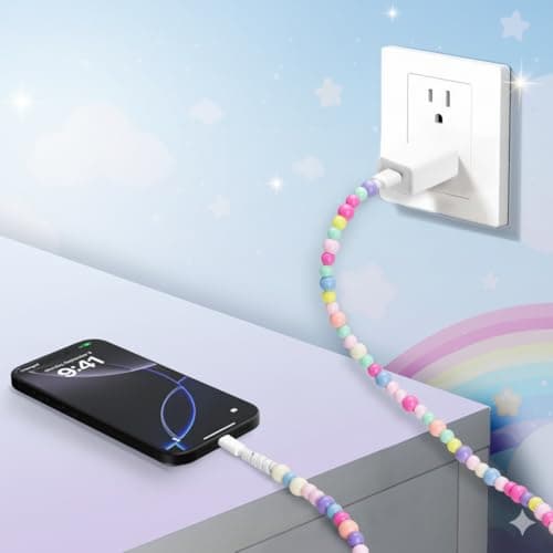 ComfyBay 3.3FT USB C Charging Cable, 60W Acrylic Beaded Charger Cord, Compatible with Samsung Galaxy, iPhone 16/15, iPad, and More - Thumbnail 6