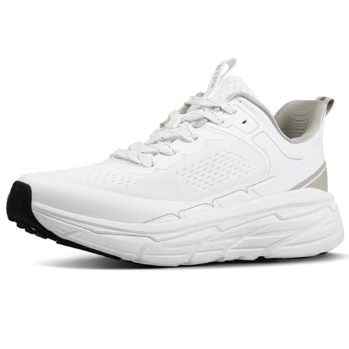 Men's Walking Running Shoes Cushion Comfortable Cross-Training Tennis Workout Gym Athletic Fashion Sneakers Beige Size 7 - Image 1