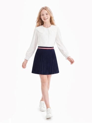 Barry Banny Girls Navy Knit Pleated Skirt with Elastic Waist A Line School Uniform Casual Skirt for Teen 16Y - Thumbnail 5