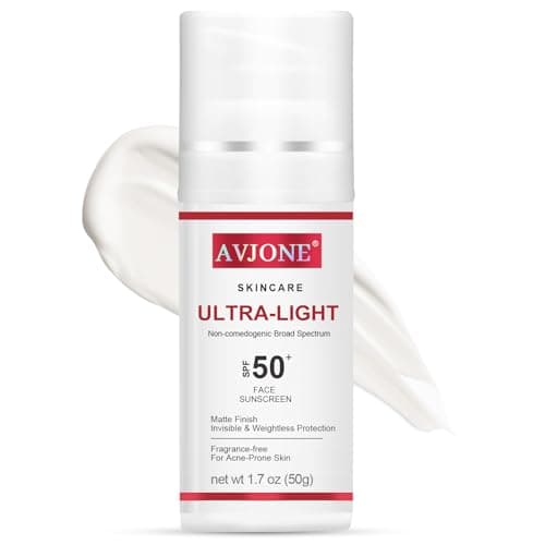 AVJONE Face Sunscreen SPF 50, Broad Spectrum UVA/UVB Protection with Hyaluronic Acid & Vitamin E, Lightweight Non-Greasy Formula, Water-Resistant, Oil-Free, Non-Comedogenic for Sensitive Skin, 1.7 oz - Image 1