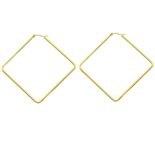 Hoop Earrings for Women, Geometric Large Square Hoop Statement Earrings,18K Gold Plated Rectangle Hoops Earrings for Women Jewelry Gifts