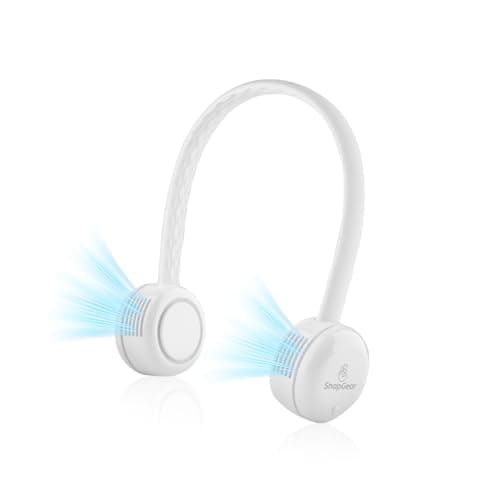 Snapgear Neck Fan DUO, Lightweight Hair - Safe Bladeless Design, Dual Motors 360° Cooling, Foldable, 3 Speeds USB Rechargeable - Image 1