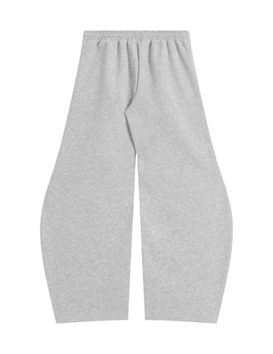 Aelfric Eden Super Baggy Barrel Sweatpants Casual Wide Leg Pants Elastic Waist Lantern Trouser Unisex Grey Medium - Thumbnail 2