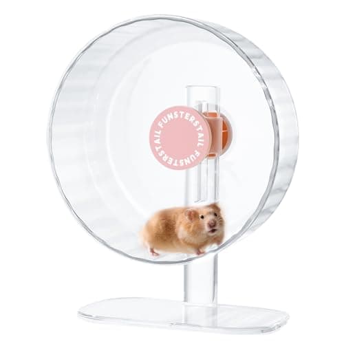 FunstersTail Super Silent Hamster Wheel 8.7 Inch, Magnetic Large Rat Wheel for Chinchilla, Gerbil, Guinea Pig, Cat, Mouse, Sugar Glider and Dwarf, Syrian Hamster Accessories (Peach Pink)