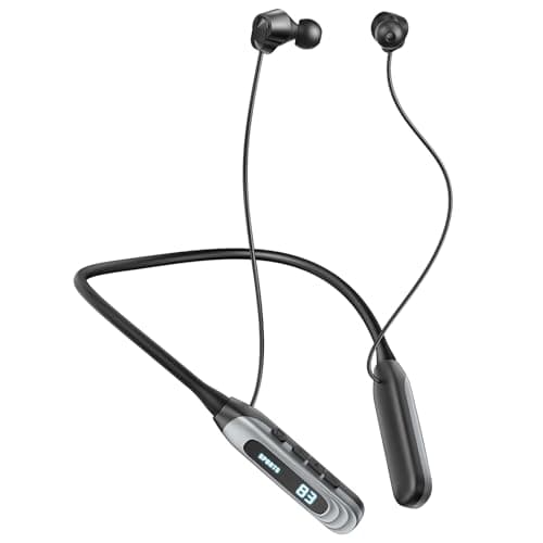 MZYML Neckband Bluetooth Headphones 5.4, IPX5 Waterproof Sports Earbuds with Mic, 80H Playtime 1000H Standby, LED Power Display, Magnetic in-Ear Headset for Running Workout Gym (Black) - Image 1
